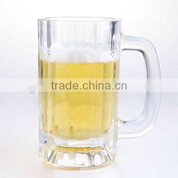 14oz glass mason jar clear drinking glass with handle beer mug