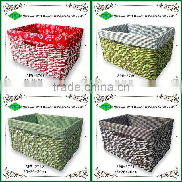 Wholesale cheap woven baby clothing / office storage paper rope box with lid