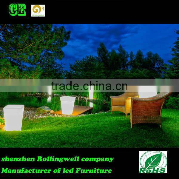 LED large garden flower pots blue /led plastic large size plastic flower pots led indoor small plastic flower pots wholesale