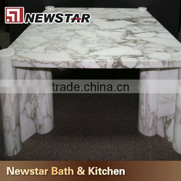 Polished Chinese carved marble kitchen table top