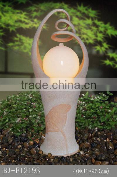 Decorative resin outdoor water fountains and artificial waterfalls