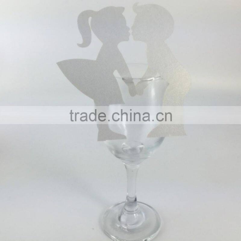 party favors supplier wine glass card laser cut wedding place card