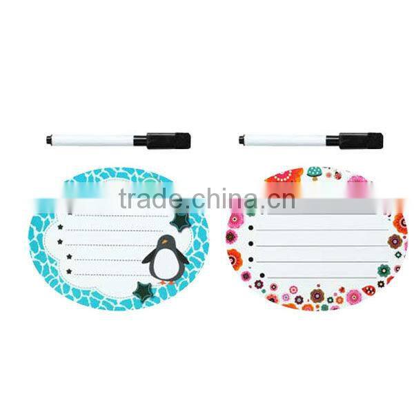 2013 hot selling cheap oval mini printed white board