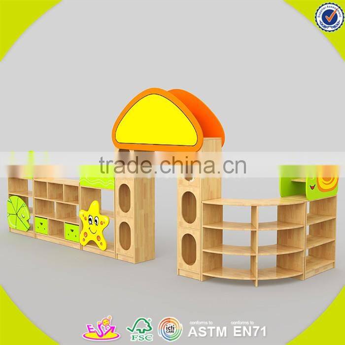 Wholesale hot sale wooden toy organizer for kids with 12 bins popular kids wooden storage box W08C034