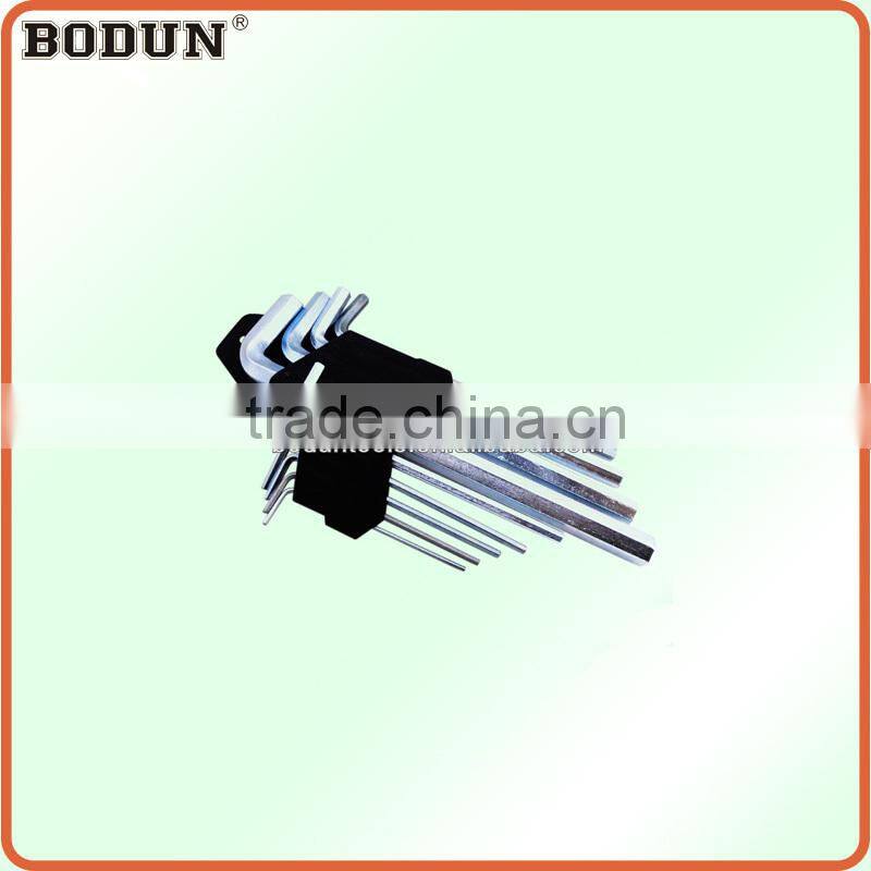 D3006 High quality 9pcs CR-V hex key wrench set-short handle