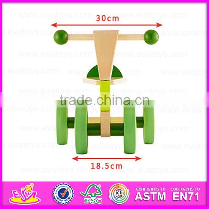 2015 New arrival Wooden Kid Trike Toy,Interesting cheap Wooden Tricycle Toy,Green color wooden baby tricycle toy in bulk W16A013