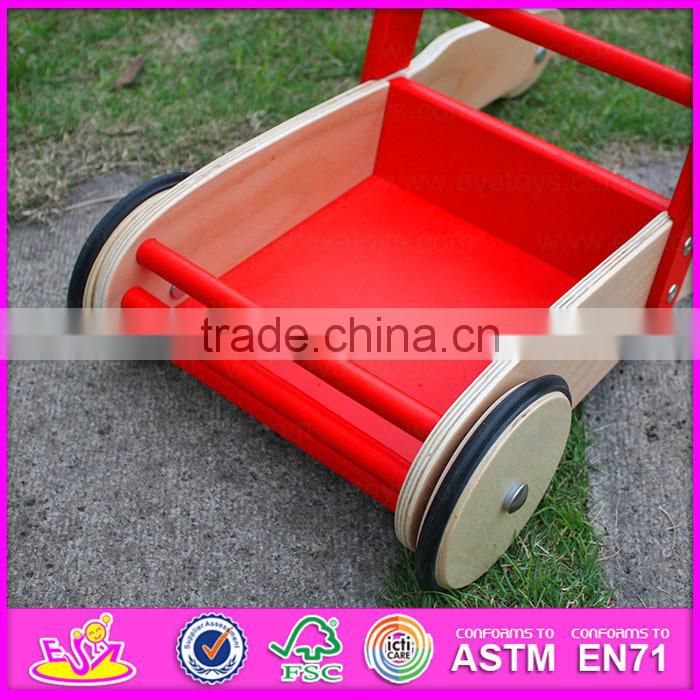 2015 Best seller wooden walker toy for kids,Fuuny play children wooden walker,Top quality wooden walking toy for baby W13C013