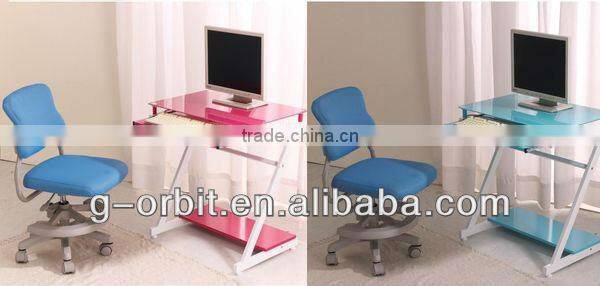 2014 New Design cheap home furniture colorful style glass computer desk