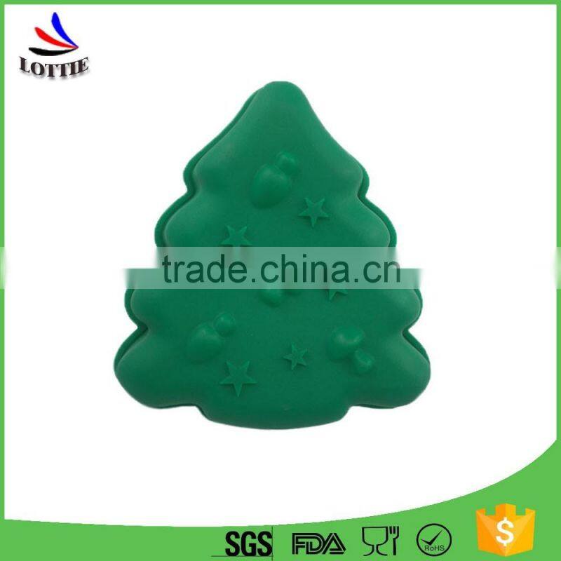Novelty Green Christmas Tree Shape Eco-Friendly Cake Decorating Tools Silicone Baking Molds