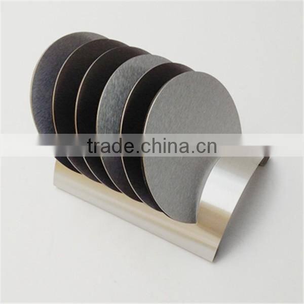 Custom Round Shaped Stainless Steel Cup Coaster Sets with Decorative Rack