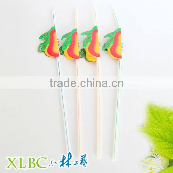 Party item flexible decorative bar straws with pear
