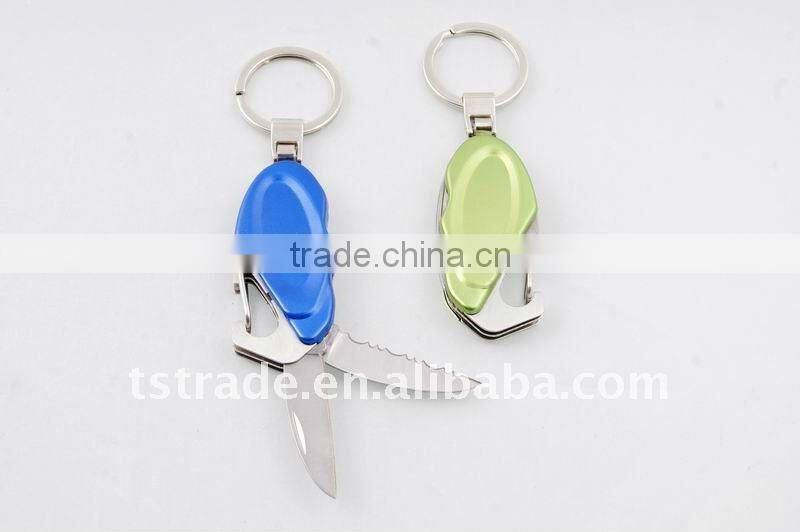 2014 Mini Cute design LED metal utility keychain gift knife K902A