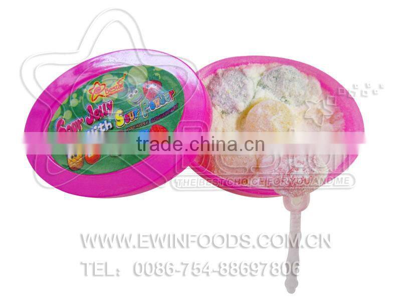 Jelly Bubble Gum Ball With Sour Powder