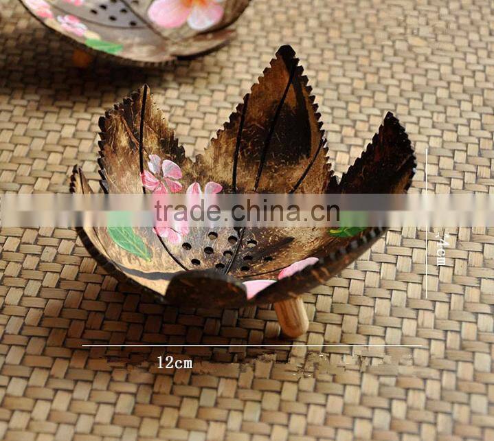 2017 ex-factory coconut shell saucer/little plate for wholesale