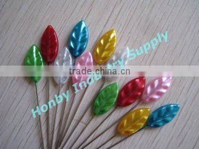 55mm leaf shaped pearl colors straight sewing pin