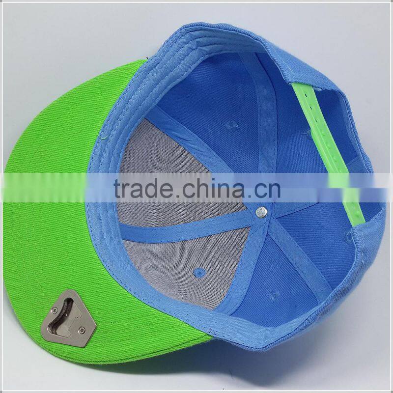 blank flat birm Snapback Cap with Beer Bottle Opener