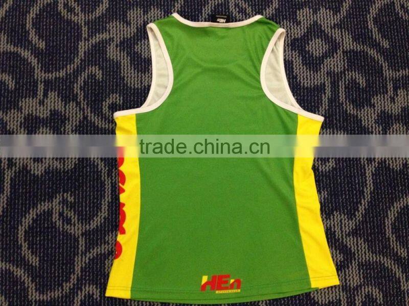 Hongen apparel Customised Printing Sublimation Running Singlets