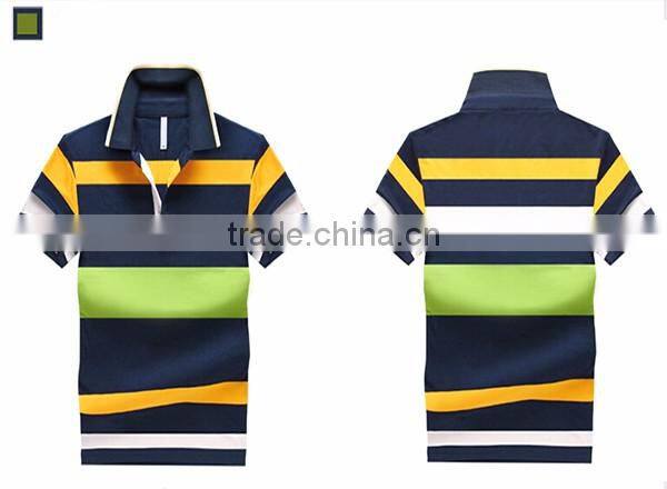 100% polo t-shirt design color combination mens polo collar striped t shirt