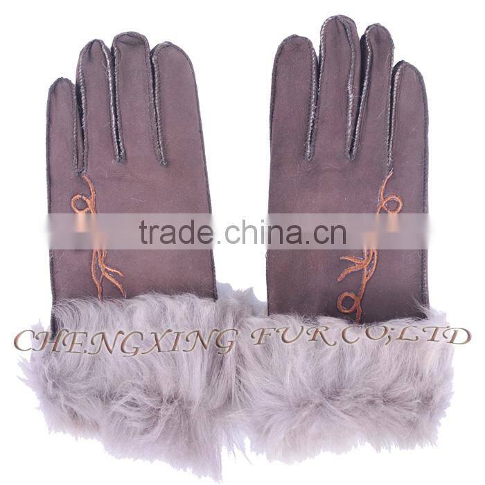 CX-A-59F Fashion Winter Warm Genuine Double Face Sheep Leather Women Glove