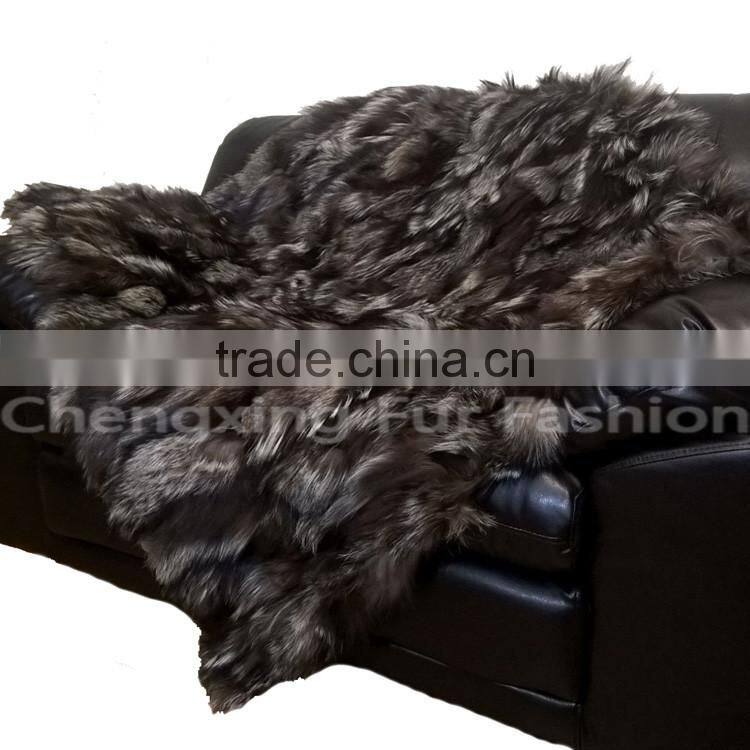 CX-D-116A Genuine Fox Fur Rug Carpet