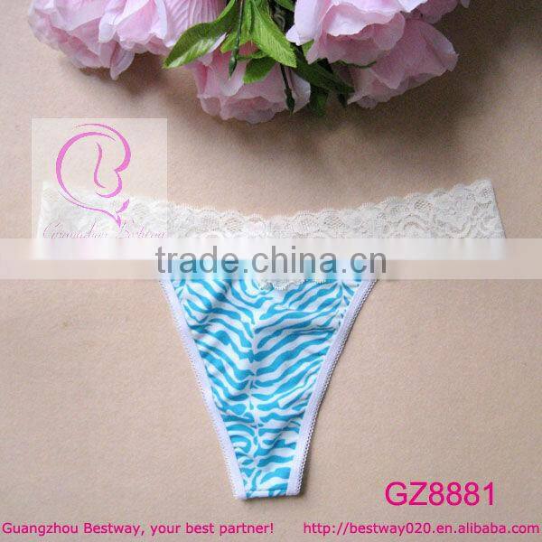 Fashion blue zebra thongs for hot sale