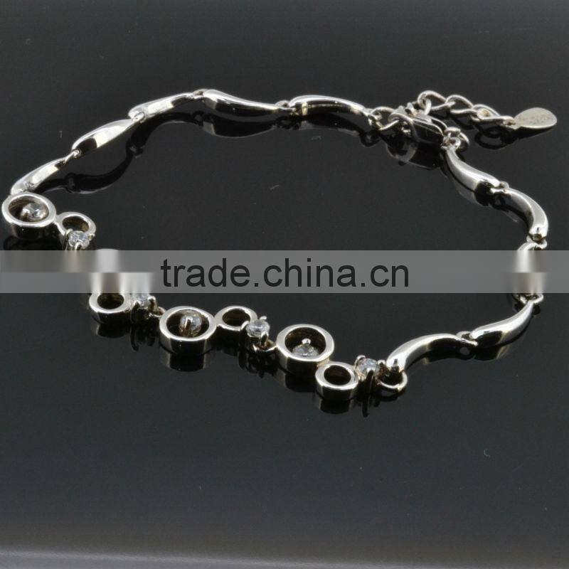 2014 rhodium plated 925 silver bracelets jewelry