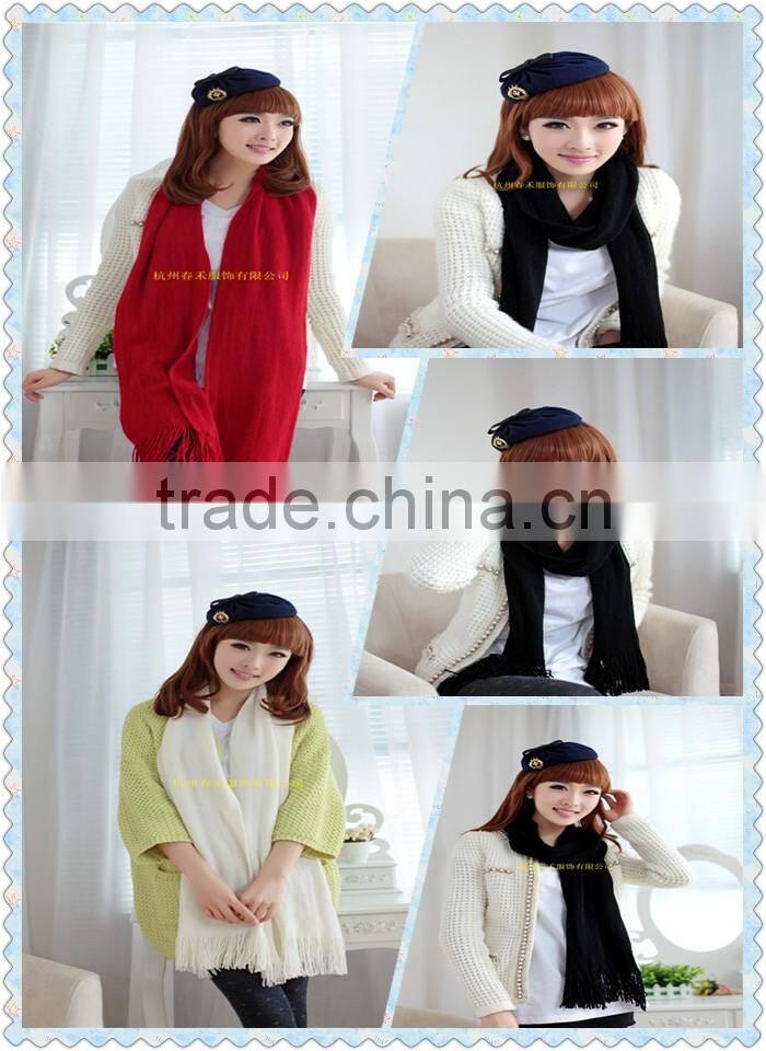winter lady and women or men fashion pure color knit scarf winter muffler ladies scarf