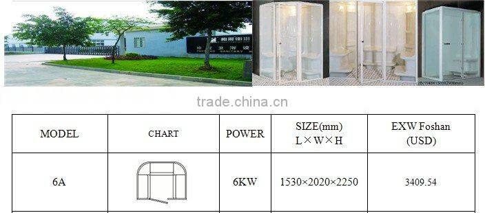 Sauna room steam room with shower room