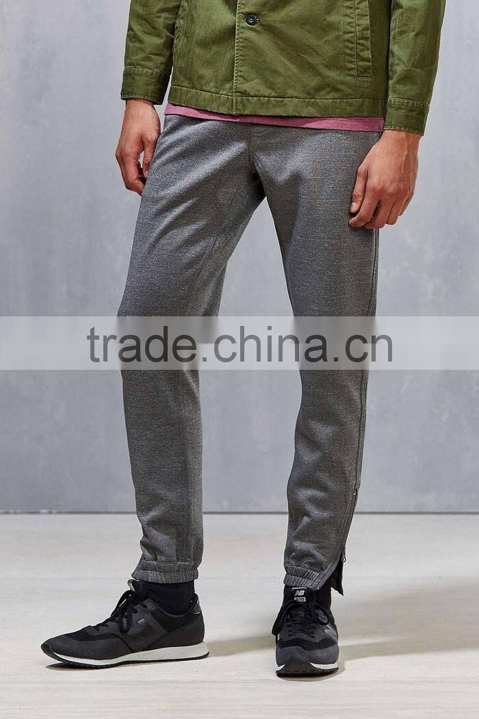 Classic grey zipper sprinter jogger pants for man