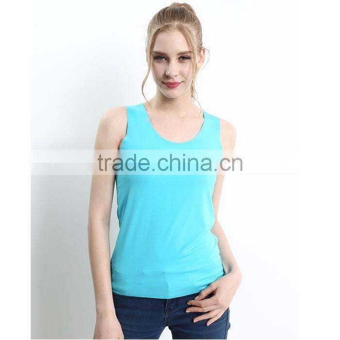 Comfortable pure color ladies custom tank tops