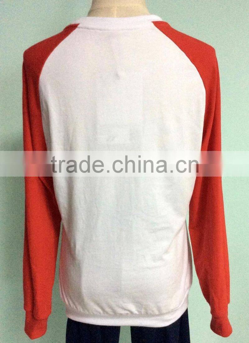 Custom garments with word color printing 100%cotton o-neck comfortable long sleeve women's hoodies made in china