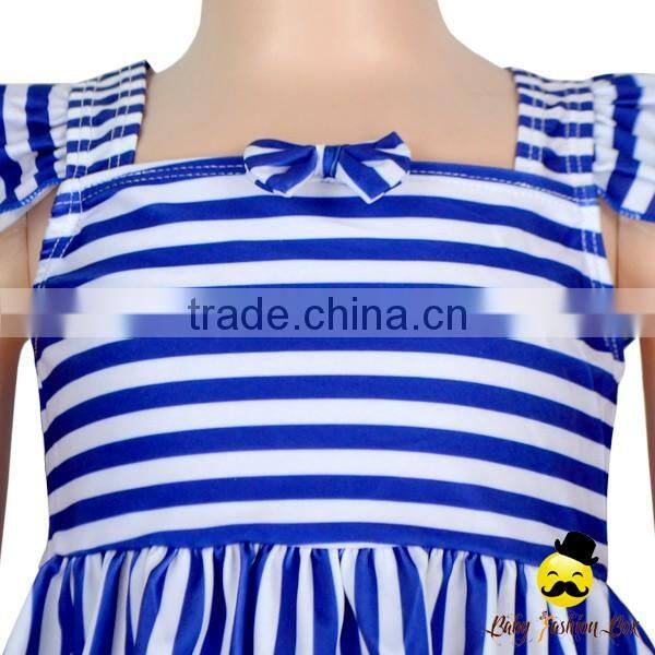 YZA-004 Yiwu Yihong Cute Stripe Stylish Little Girls Flutter Sleeve With Back Bow Short Pants Swim Wear Swimsuit