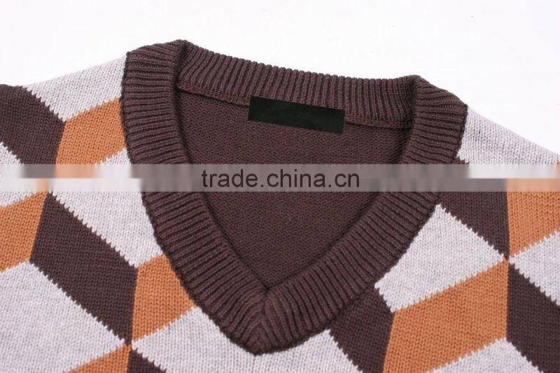 Cotton Knitting Men's Sleeveless Sweater Vest Patterns