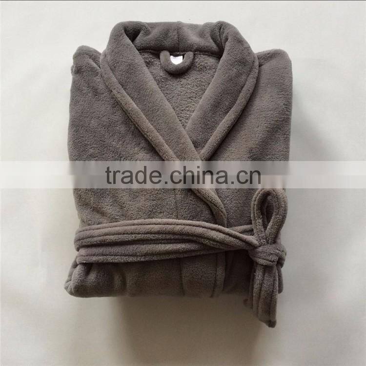 Grey Fashion Customs Plus Size Coral Fleece Bath Robes