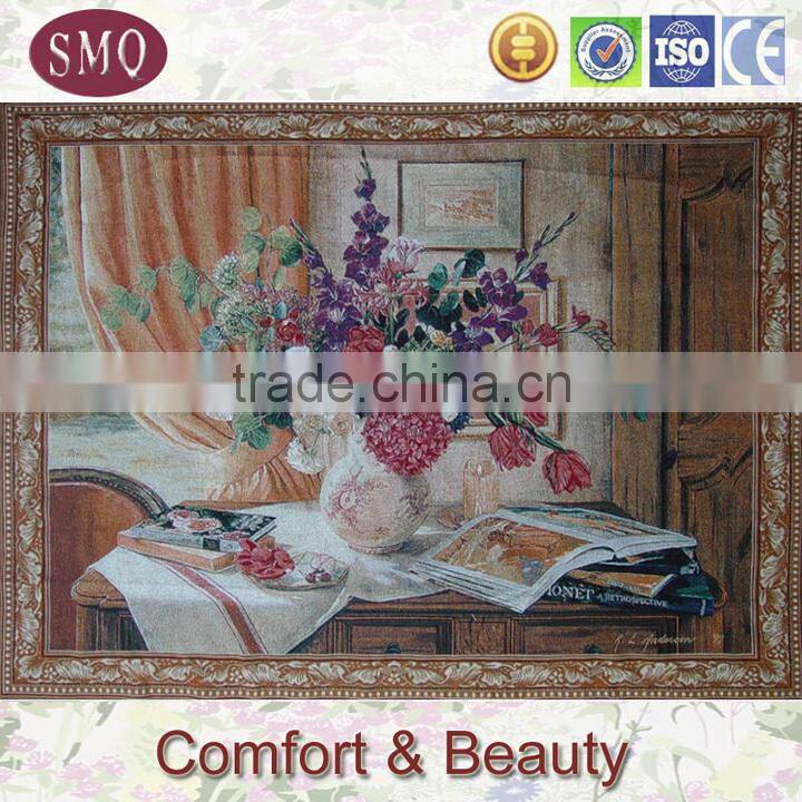 100%cotton jacquard woven fabric wall hanging gobelin tapestry