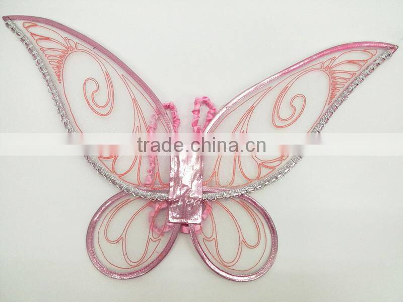 Hot sales 2014 net yarn material embroidered wholesale fairy angel wings for sale