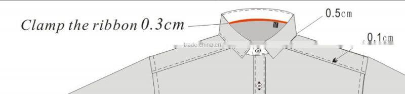 custom slim fit contrast color ribbon detailed casual dress shirt