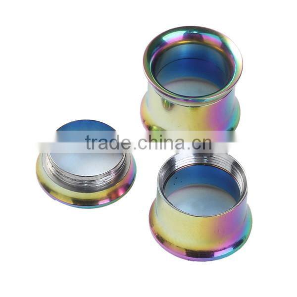 Female Body Jewelry Cylinder Multicolor 8mm Stainless Steel Ear Stretcher Expander