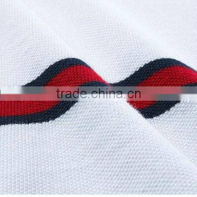 Contrast color stripe cotton Polo T-shirts