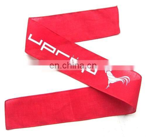 promotional sports band red ribbon with white printing cheering squad headband sports hairbow hair band advertising headwear