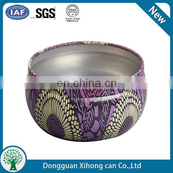 wholesale custom printed emboss small round new scented soy candle tin box