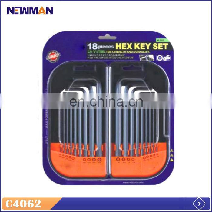 Onsite Checked Supplier Hex Key L-wrench, 18pcs Combo Hex Key Set
