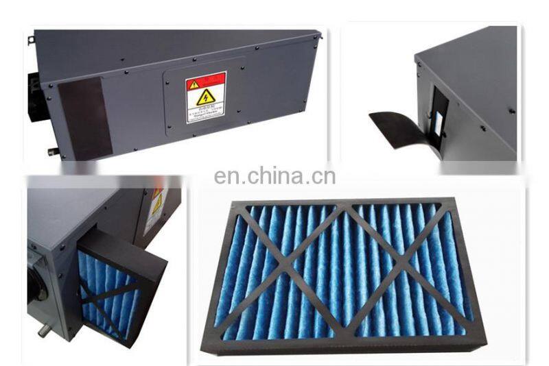 Home and commercial duct ceiling dehumidifier with fresh air inlet