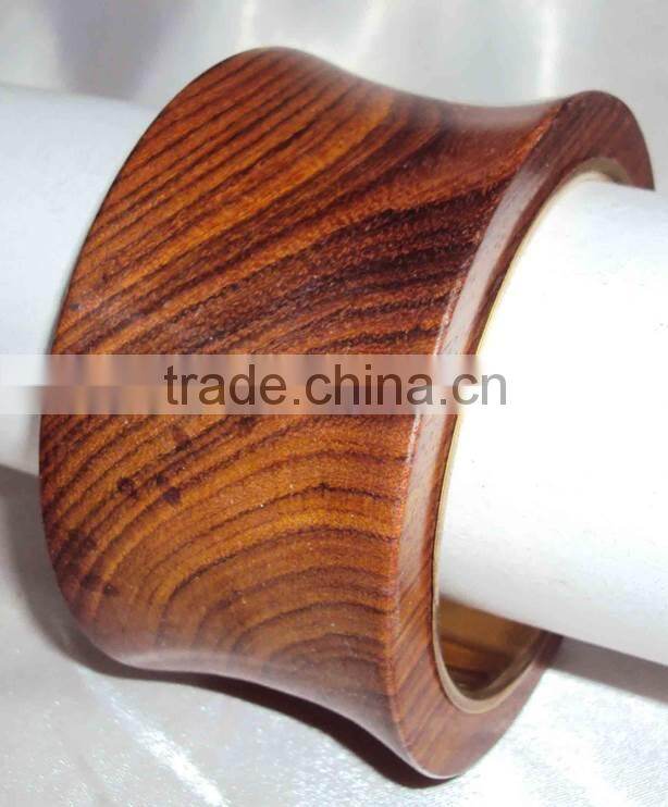 2015 Beautiful Wooden Bangle With Brass Spot And Wire Design 10608