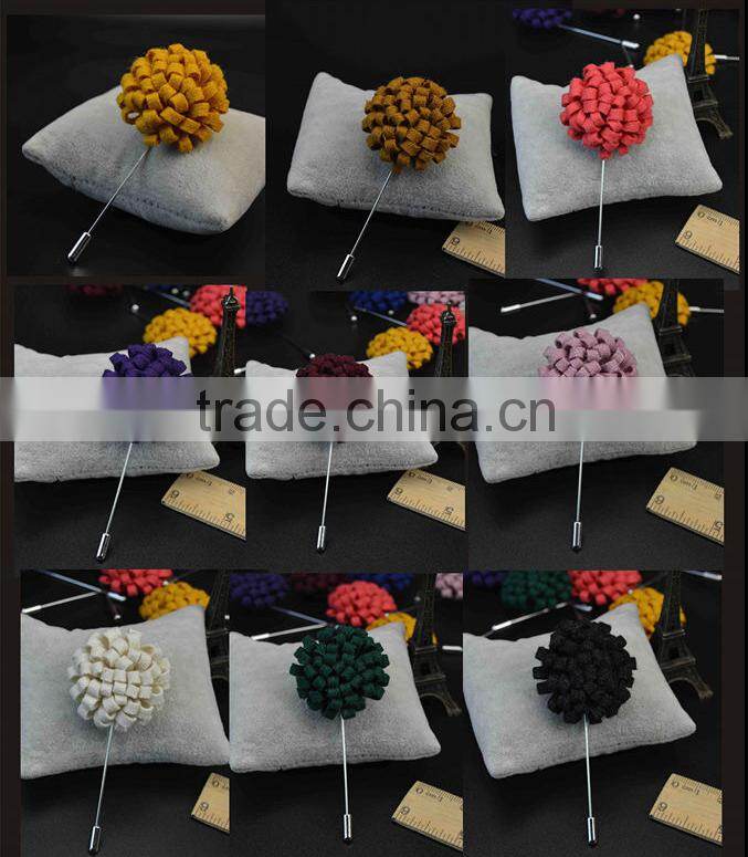 Handmade Men's Flower Lapel Pin 1.3" Wool Felt Boutonniere Stick Pin ML14