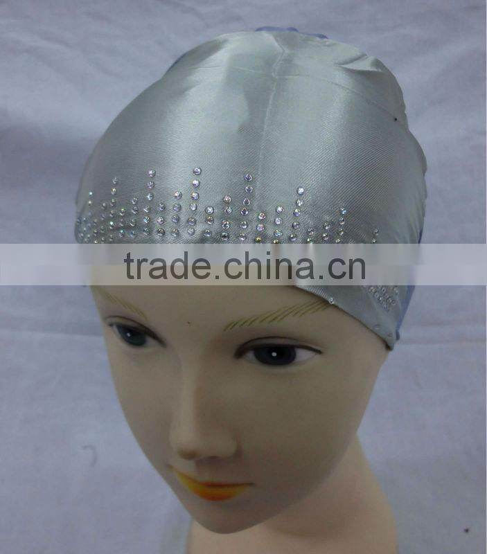 U068 HOT BEADED SATIN MUSLIM UNDERSCARFS/ISLAMIC INNER CAP