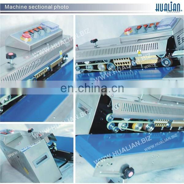 FRBM-810I Hualian Heat Plastic Bag Oil Food Pouch Packing Mechanical Automatic Continuous Sealing Machine Band Sealer