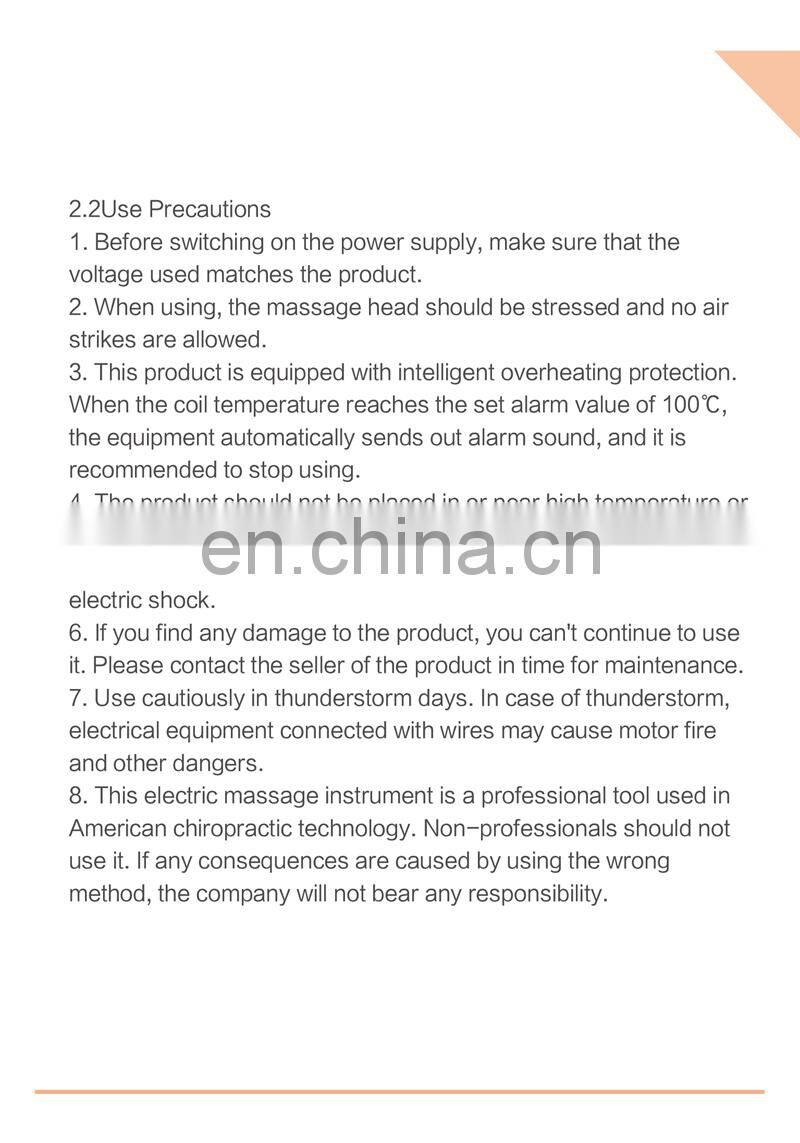 KXQ08C White Chiropractic Massager Electric Chiropractic Adjusting Tool with 4 Massage Heads