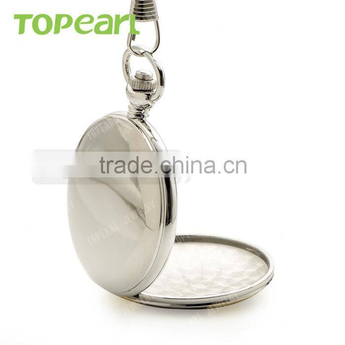 THE GREATEST Grandpa Silver Golden Pocket Quartz Watch Chain Full Hunter LPW05