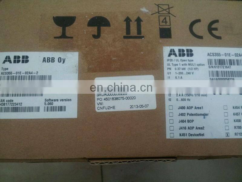 ABB ACS355-01E-02A4-2 0.37kw Inverter one phase AC200V~240 ABB Drives
